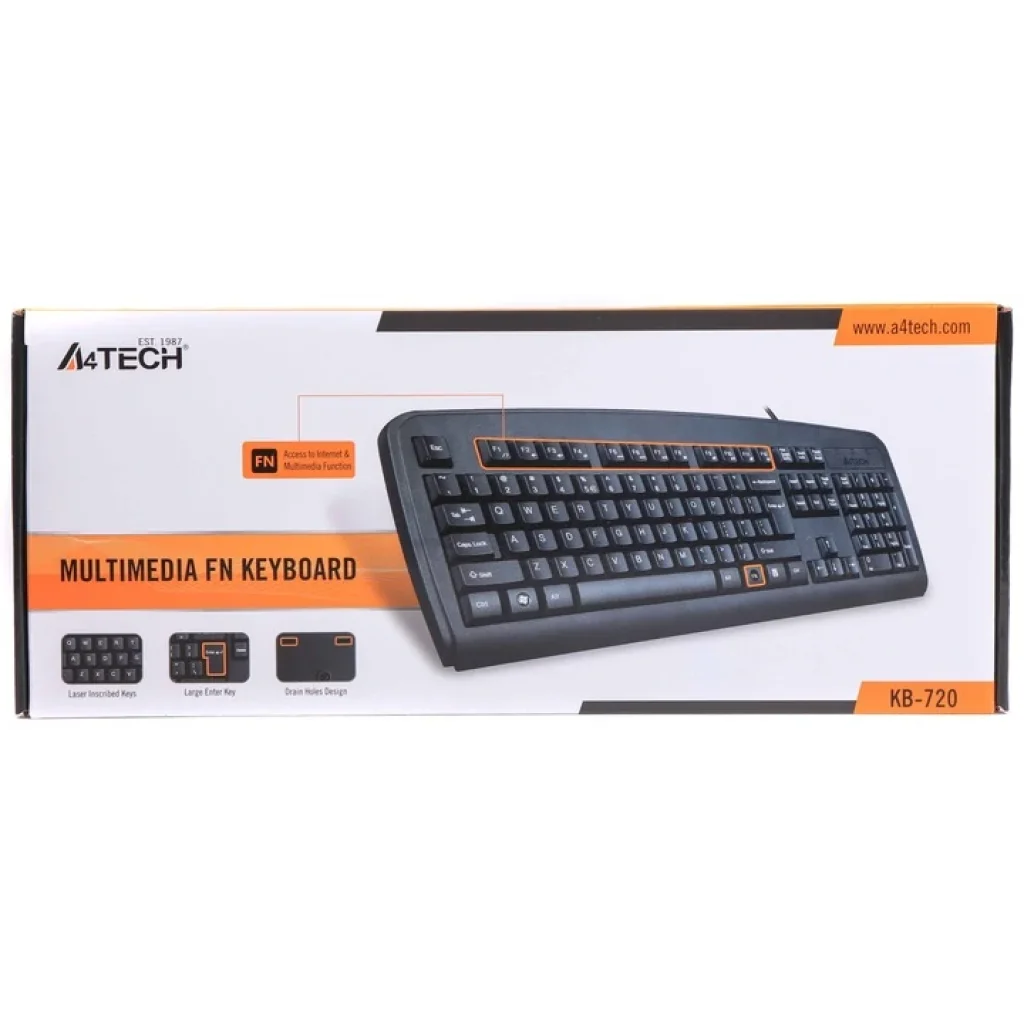 Клавіатура A4Tech KB-720 Black USB, KB-720 USB (Black) UA