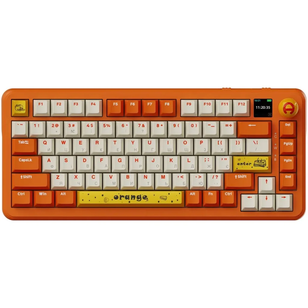 Клавиатура беспроводная Ajazz AK820 MAX Avocado Switch Orange (AK820MAX-AS-OW) UA