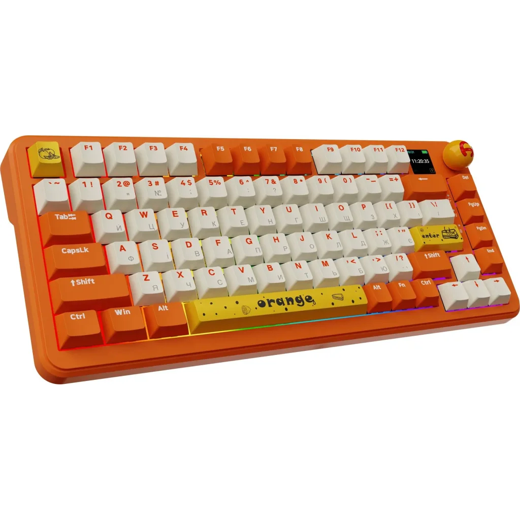 Клавиатура беспроводная Ajazz AK820 MAX Avocado Switch Orange (AK820MAX-AS-OW) UA