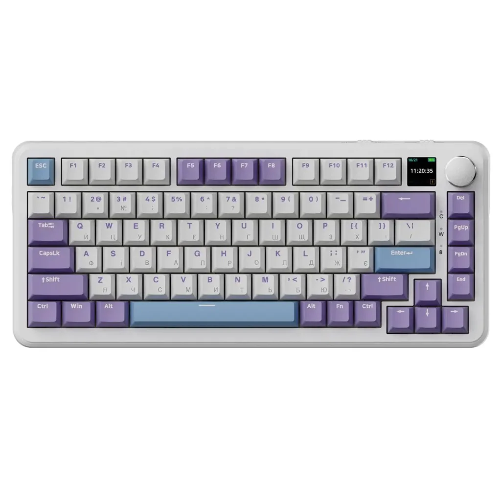Клавиатура беспроводная Ajazz AK820 MAX Magnetic Switches Purple (AK820MAX-M-PWB) UA