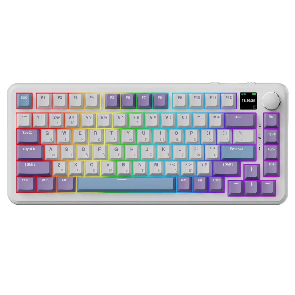 Клавиатура беспроводная Ajazz AK820 MAX Magnetic Switches Purple (AK820MAX-M-PWB) UA
