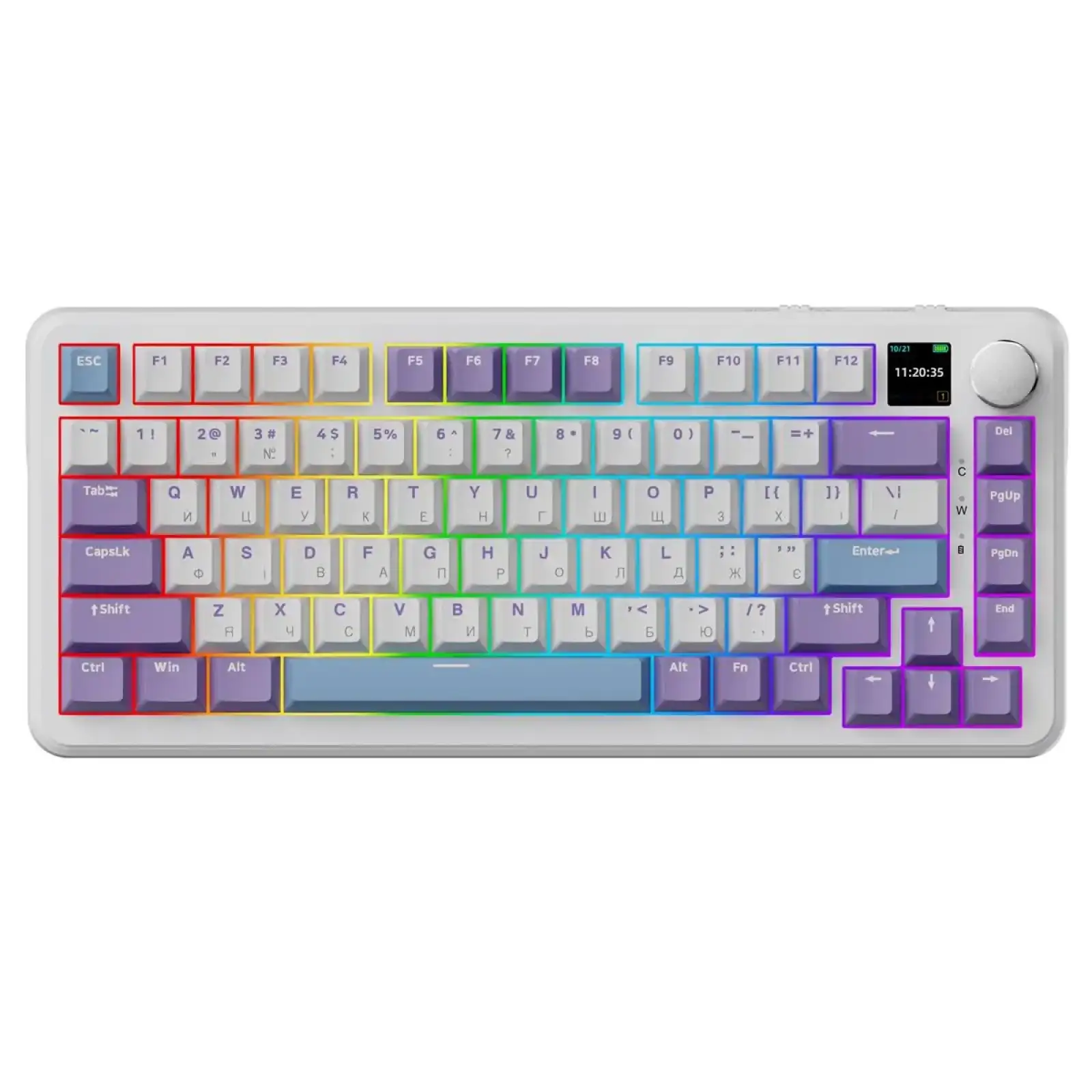 Клавіатура бездротова Ajazz AK820 MAX Magnetic Switches Purple (AK820MAX-M-PWB) UA