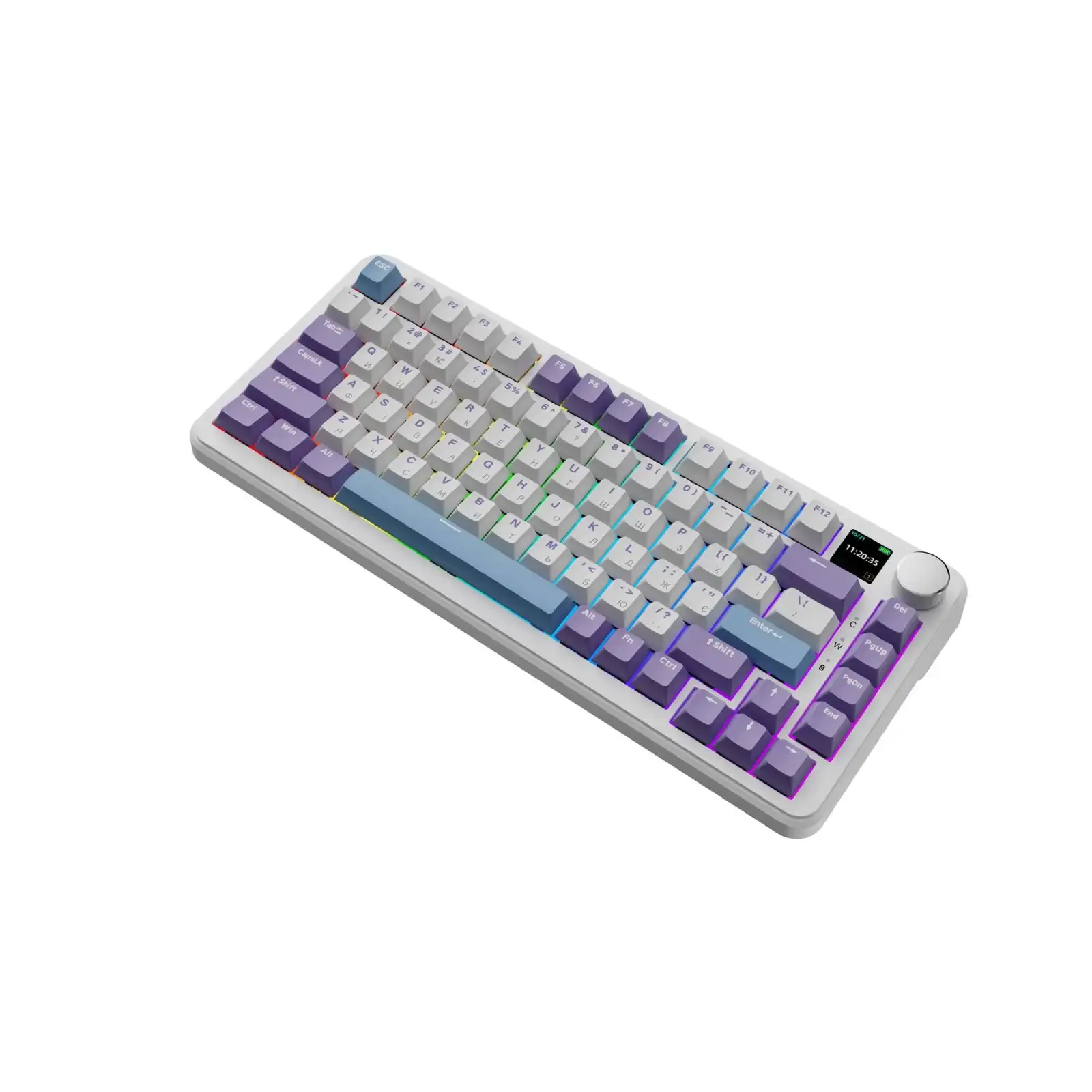 Клавіатура бездротова Ajazz AK820 MAX Magnetic Switches Purple (AK820MAX-M-PWB) UA