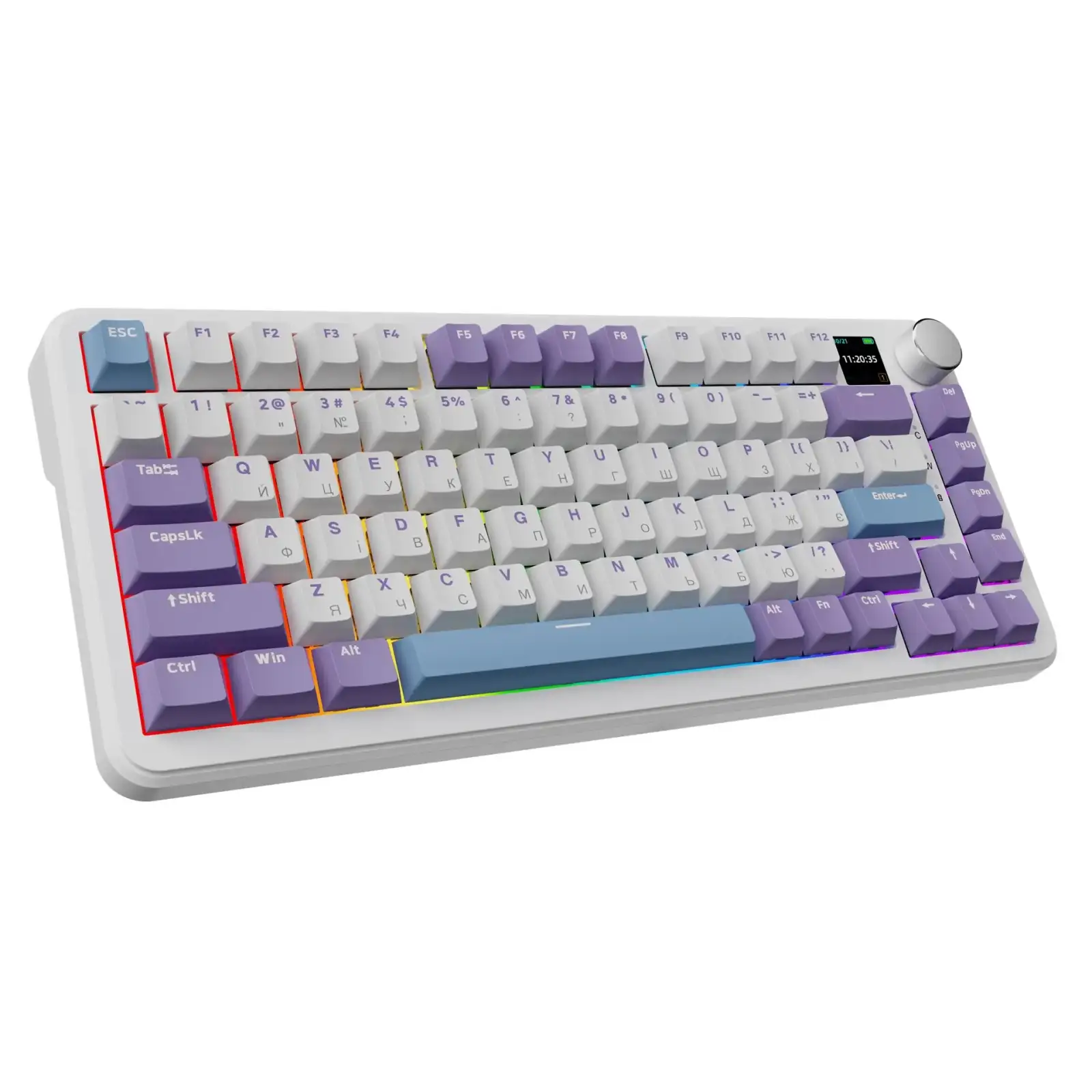 Клавіатура бездротова Ajazz AK820 MAX Magnetic Switches Purple (AK820MAX-M-PWB) UA