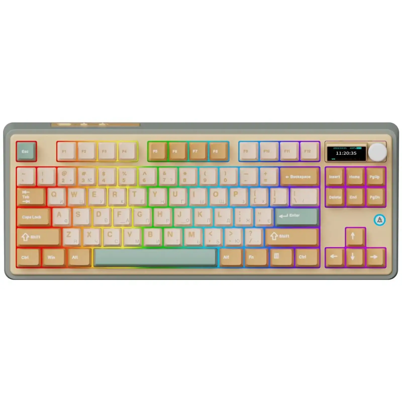 Клавіатура бездротова Ajazz AK870 Jasmine Switch Yellow (AK870-JS-YWG) UA