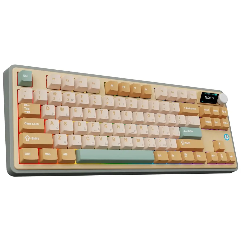 Клавиатура беспроводная Ajazz AK870 Jasmine Switch Yellow (AK870-JS-YWG) UA