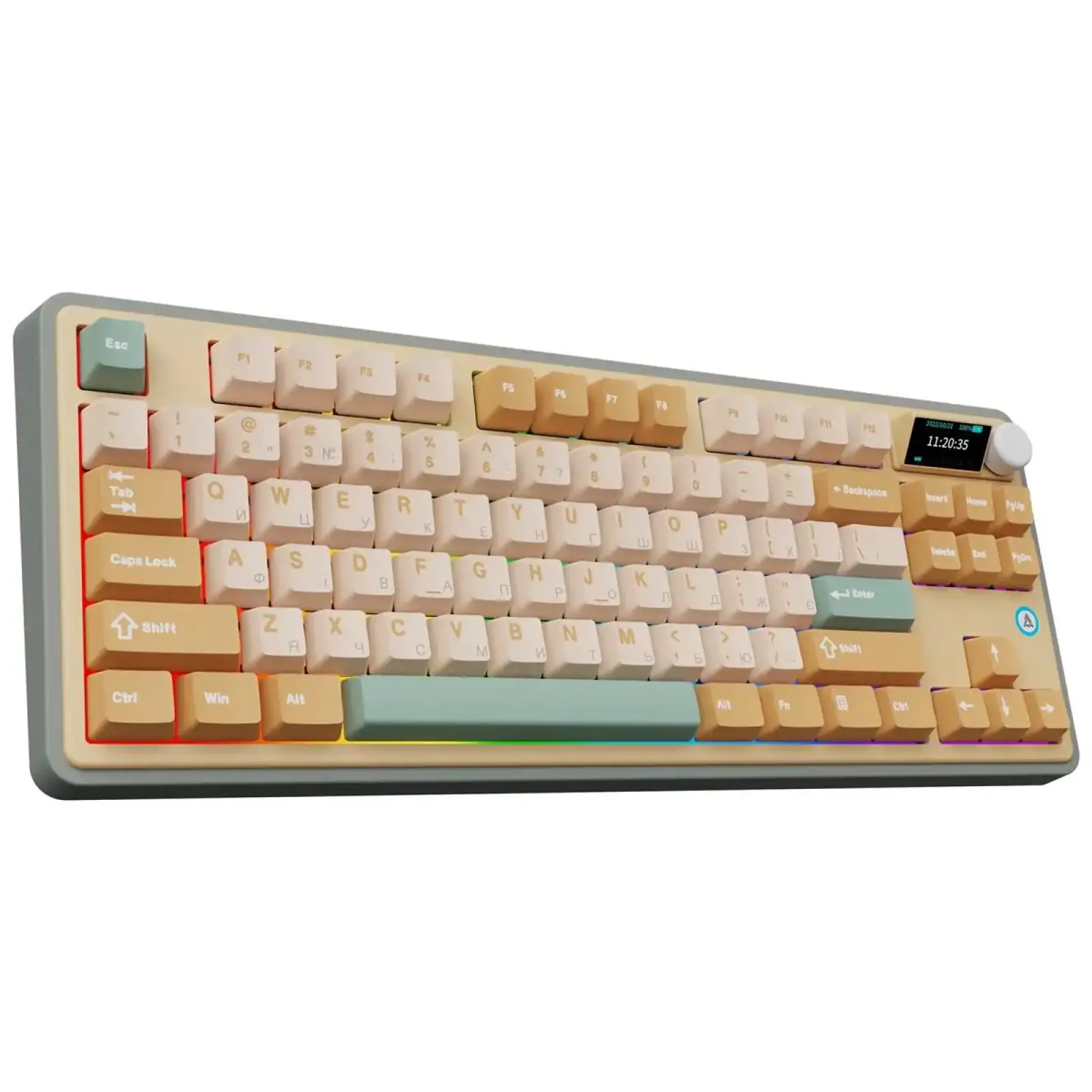 Клавіатура бездротова Ajazz AK870 Jasmine Switch Yellow (AK870-JS-YWG) UA