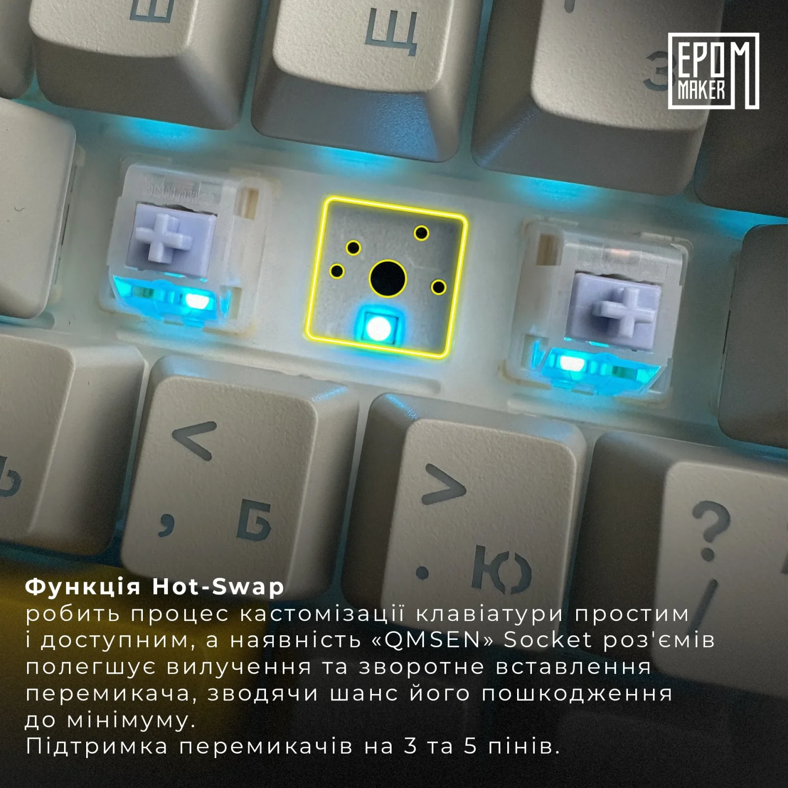 Клавиатура беспроводная Epomaker AK820 Pro 75% Gift Switch Hot-Swap (2.4G/BT/USB) LCD Screen RGB UA Black (AK820-PRO-B-G) UA