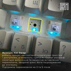 Клавиатура беспроводная Epomaker AK820 Pro 75% Gift Switch Hot-Swap (2.4G/BT/USB) LCD Screen RGB UA Black (AK820-PRO-B-G) UA