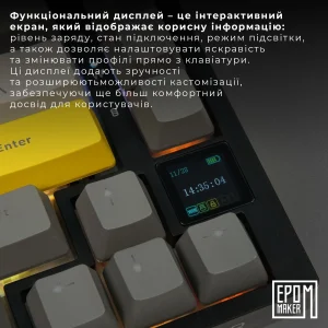 Клавиатура беспроводная Epomaker AK820 Pro 75% Gift Switch Hot-Swap (2.4G/BT/USB) LCD Screen RGB UA Black (AK820-PRO-B-G) UA