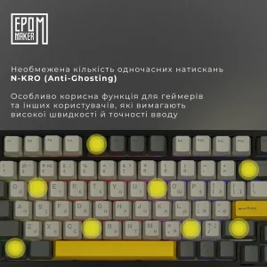 Клавиатура беспроводная Epomaker AK820 Pro 75% Gift Switch Hot-Swap (2.4G/BT/USB) LCD Screen RGB UA Black (AK820-PRO-B-G) UA