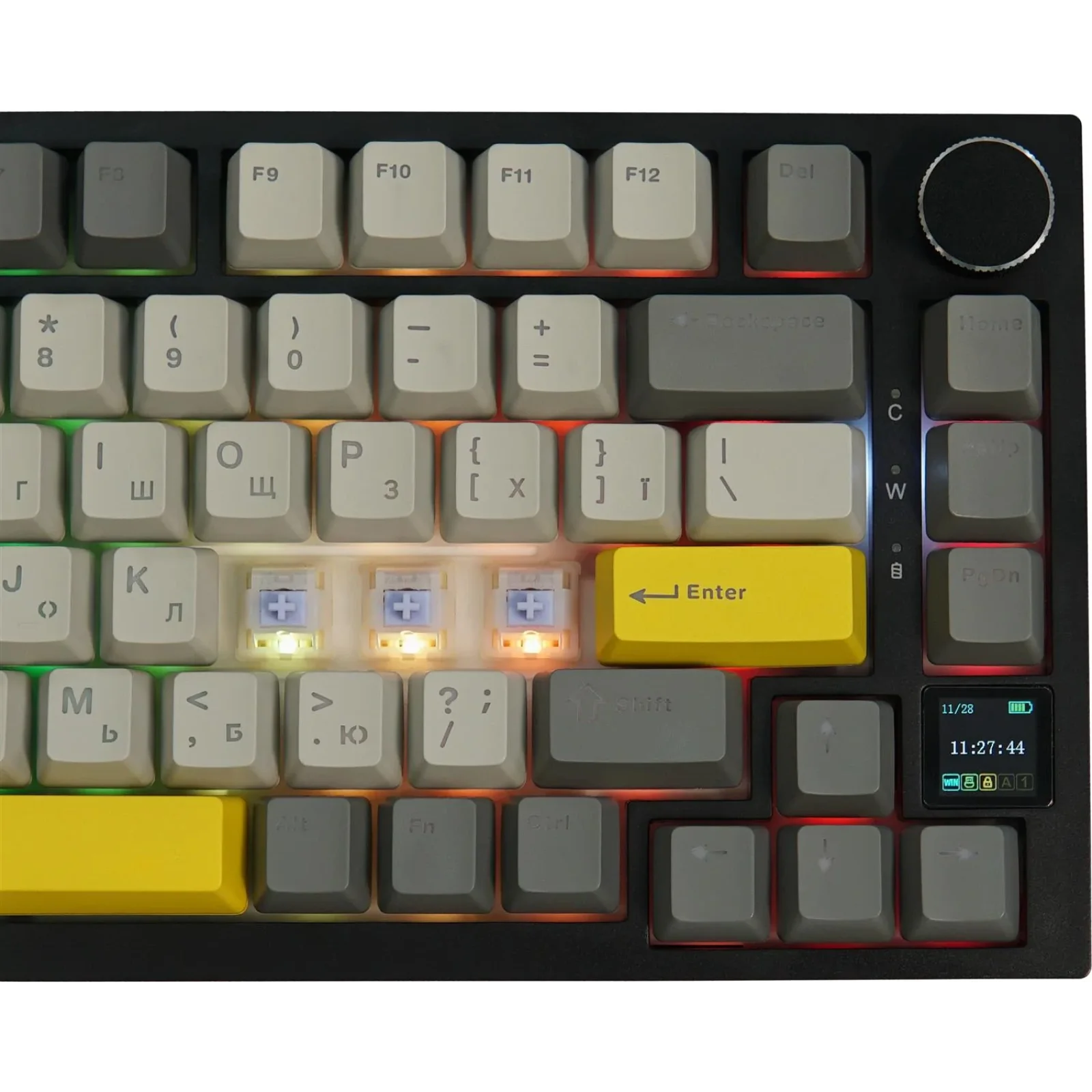 Клавиатура беспроводная Epomaker AK820 Pro 75% Gift Switch Hot-Swap (2.4G/BT/USB) LCD Screen RGB UA Black (AK820-PRO-B-G) UA