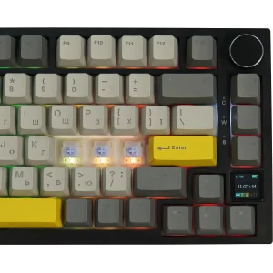Клавиатура беспроводная Epomaker AK820 Pro 75% Gift Switch Hot-Swap (2.4G/BT/USB) LCD Screen RGB UA Black (AK820-PRO-B-G) UA