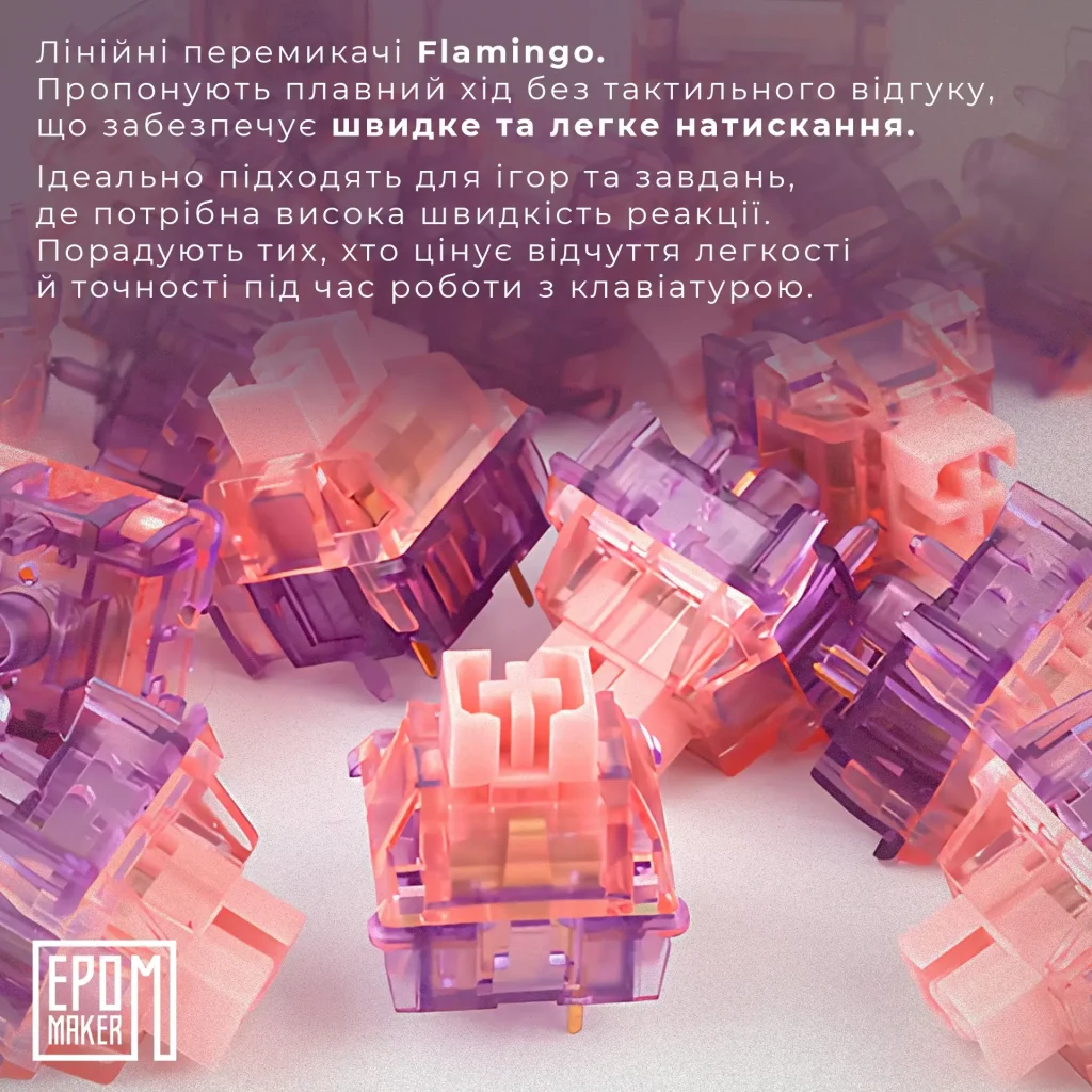 Клавіатура бездротова Epomaker EK68 65% Flamingo Switch Hot-Swap (2.4G/BT/USB) RGB UA Black (EK68-B-F) UA