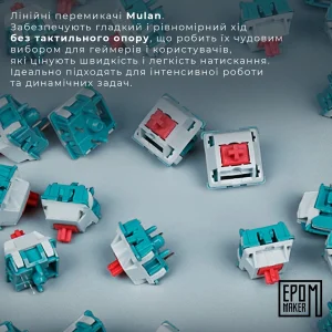 Клавіатура бездротова Epomaker EP64 60% Mulan Switch Hot-Swap (2.4G/BT/USB) RGB UA White (EP64-W-M) UA