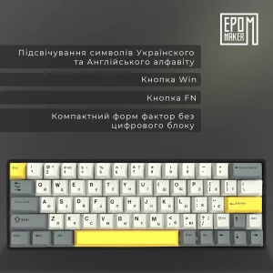Клавиатура беспроводная Epomaker EP64 60% Mulan Switch Hot-Swap (2.4G/BT/USB) RGB UA Black (EP64-B-M) UA