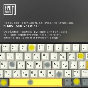 Клавиатура беспроводная Epomaker EP64 60% Mulan Switch Hot-Swap (2.4G/BT/USB) RGB UA Black (EP64-B-M) UA