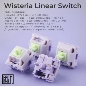 Клавиатура беспроводная Epomaker EP84 Plus 75% Wisteria Linear Switch Hot-Swap (2.4G/BT/USB) RGB UA White (EP84-W-WL) UA