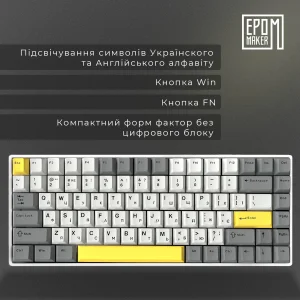 Клавиатура беспроводная Epomaker EP84 Plus 75% Wisteria Linear Switch Hot-Swap (2.4G/BT/USB) RGB UA White (EP84-W-WL) UA