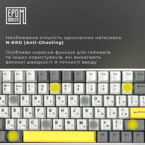 Клавиатура беспроводная Epomaker EP84 Plus 75% Wisteria Linear Switch Hot-Swap (2.4G/BT/USB) RGB UA White (EP84-W-WL) UA