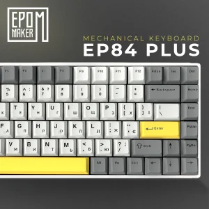 Клавиатура беспроводная Epomaker EP84 Plus 75% Wisteria Linear Switch Hot-Swap (2.4G/BT/USB) RGB UA White (EP84-W-WL) UA