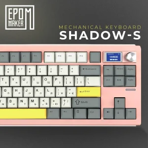 Клавиатура беспроводная Epomaker Shadow-S TKL Wisteria Linear Switch Hot-Swap (2.4G/BT/USB) LCD Screen RGB UA Pink (SHS-P-WL) UA