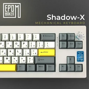 Клавиатура беспроводная Epomaker Shadow-X 70% Wisteria Linear Switch Hot-Swap (2.4G/BT/USB) LCD Screen RGB UA White (SHX-W-WL) UA