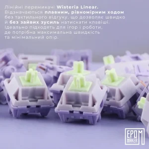 Клавиатура беспроводная Epomaker Shadow-X 70% Wisteria Linear Switch Hot-Swap (2.4G/BT/USB) LCD Screen RGB UA White (SHX-W-WL) UA
