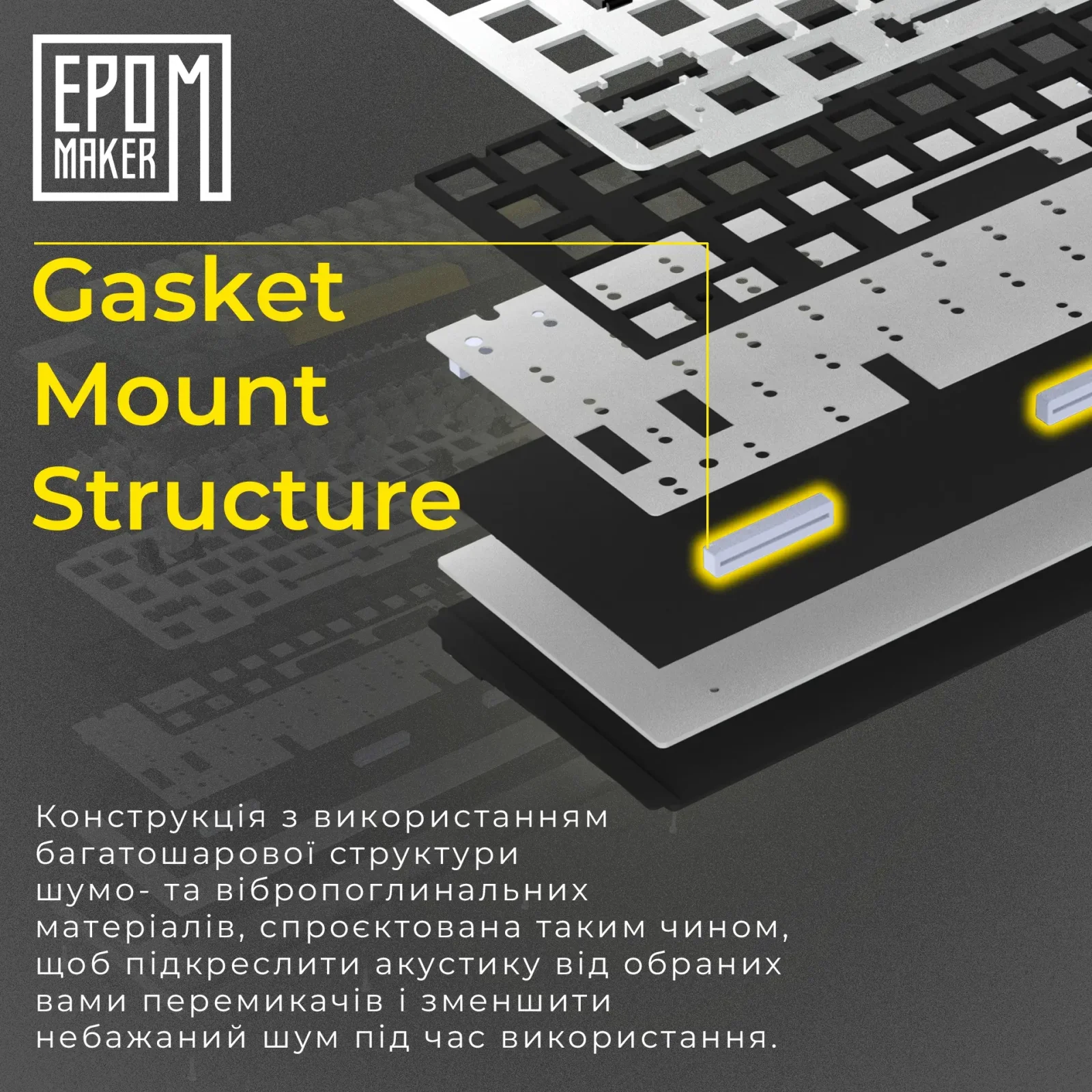 Клавиатура беспроводная Epomaker Shadow-X 70% Wisteria Linear Switch Hot-Swap (2.4G/BT/USB) LCD Screen RGB UA White (SHX-W-WL) UA