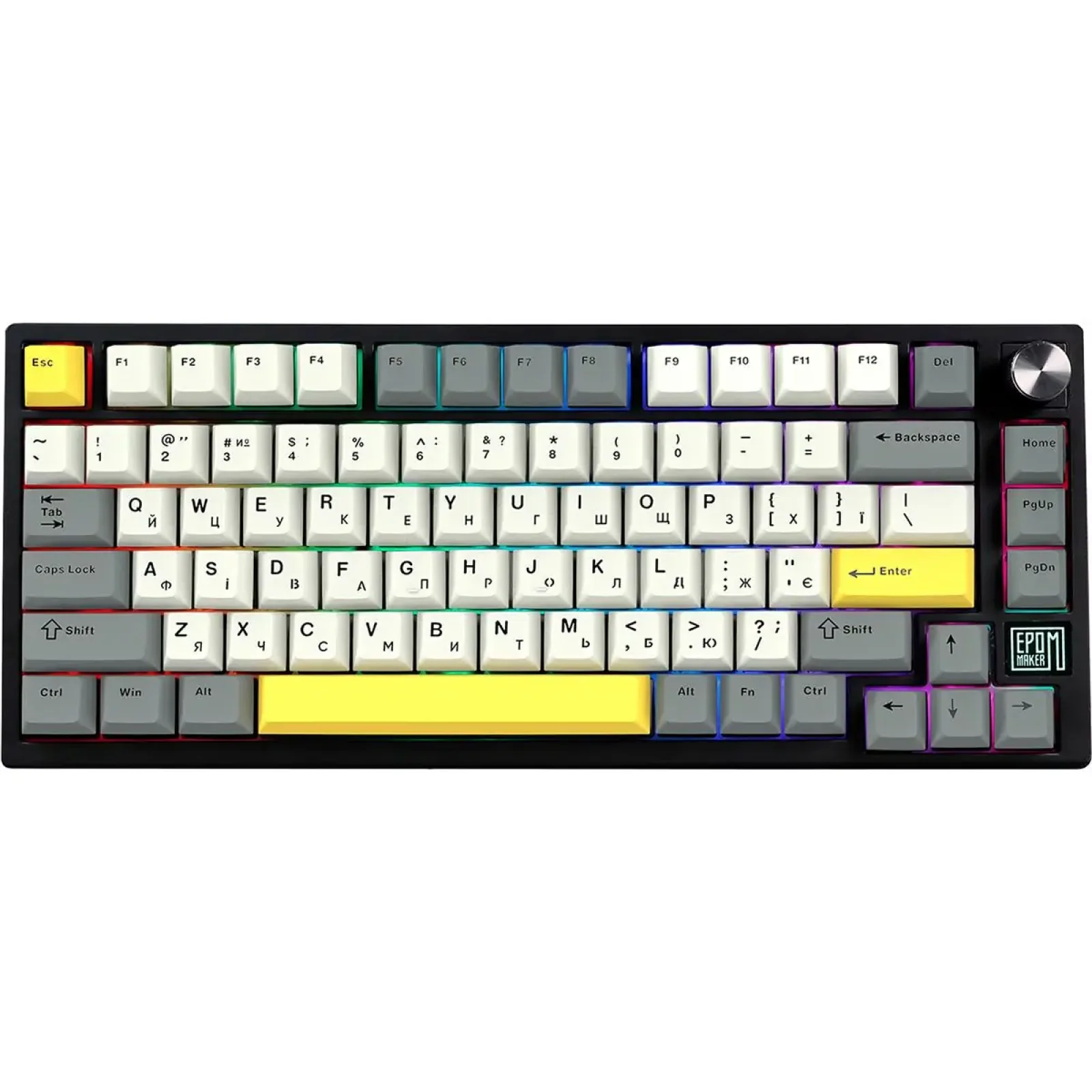 Клавиатура беспроводная Epomaker TH80 SE 75% Budgerigar V2 Switch Hot-Swap (2.4G/BT/USB) RGB UA Black (TH80-SE-B-BV2) UA