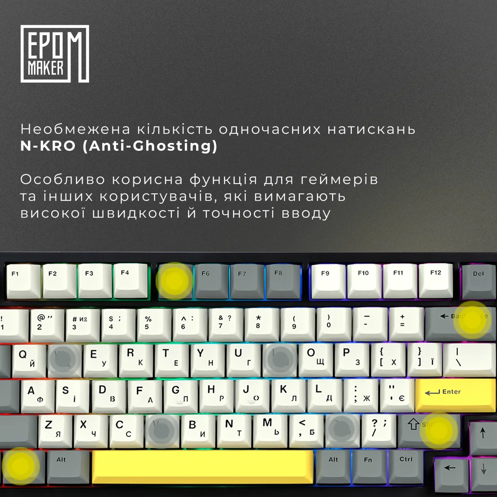 Клавиатура беспроводная Epomaker TH80 SE 75% Budgerigar V2 Switch Hot-Swap (2.4G/BT/USB) RGB UA Black (TH80-SE-B-BV2) UA