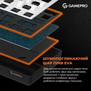 Клавіатура бездротова GamePro MK130G Pro Outemu Red Switch Hot-Swap RGB Black UA
