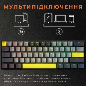 Клавіатура бездротова GamePro MK130G Pro Outemu Red Switch Hot-Swap RGB Black UA