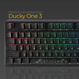 Клавиатура Ducky One 3 Cherry MX Red RGB UA USB Black (DKON2108ST-RUAPXCLAWSC1) UA