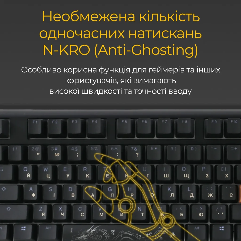 Клавиатура Ducky One 3 Cherry MX Red RGB UA USB Black (DKON2108ST-RUAPXCLAWSC1) UA