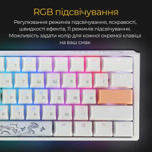 Клавиатура Ducky One 3 Mini Cherry MX Brown RGB UA USB White (DKON2161ST-BUAPXPWWWSC1) UA
