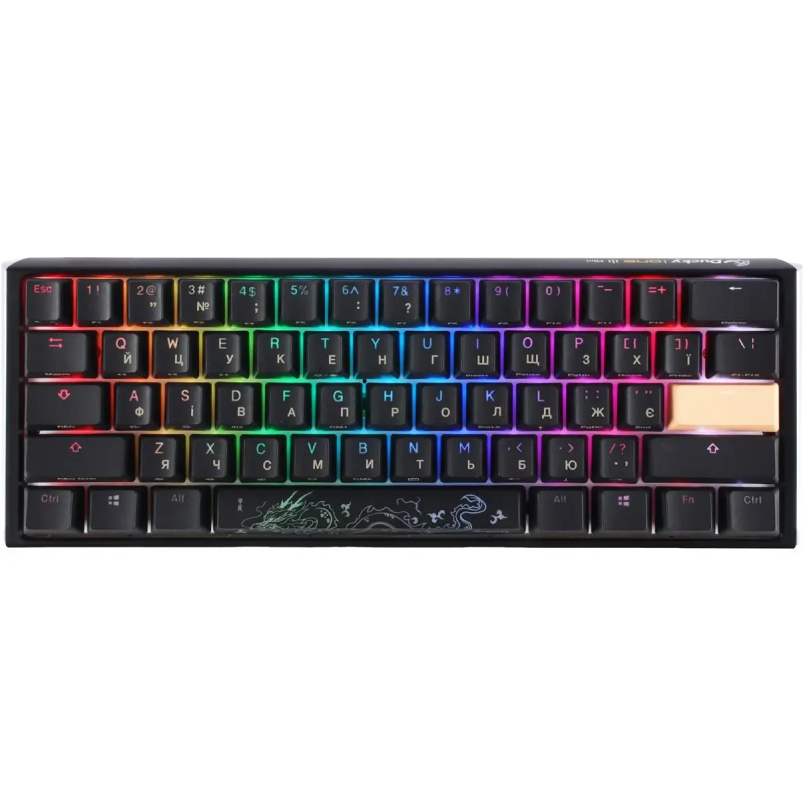 Клавиатура Ducky One 3 Mini Cherry MX Silent Red RGB UA USB Black (DKON2161ST-SUAPXCLAWSC1) UA
