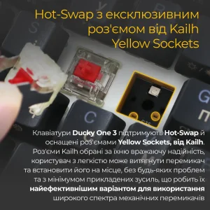 Клавиатура Ducky One 3 Mini Cherry MX Silent Red RGB UA USB Black (DKON2161ST-SUAPXCLAWSC1) UA