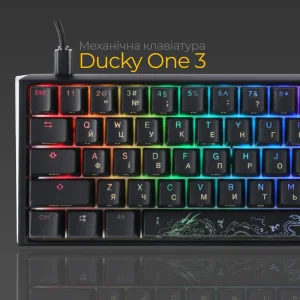 Клавиатура Ducky One 3 Mini Cherry MX Silent Red RGB UA USB Black (DKON2161ST-SUAPXCLAWSC1) UA