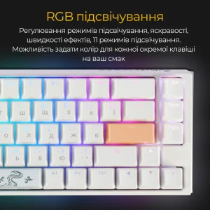 Клавиатура Ducky One 3 SF Cherry MX Red RGB UA USB White (DKON2167ST-RUAPXPWWWSC1) UA