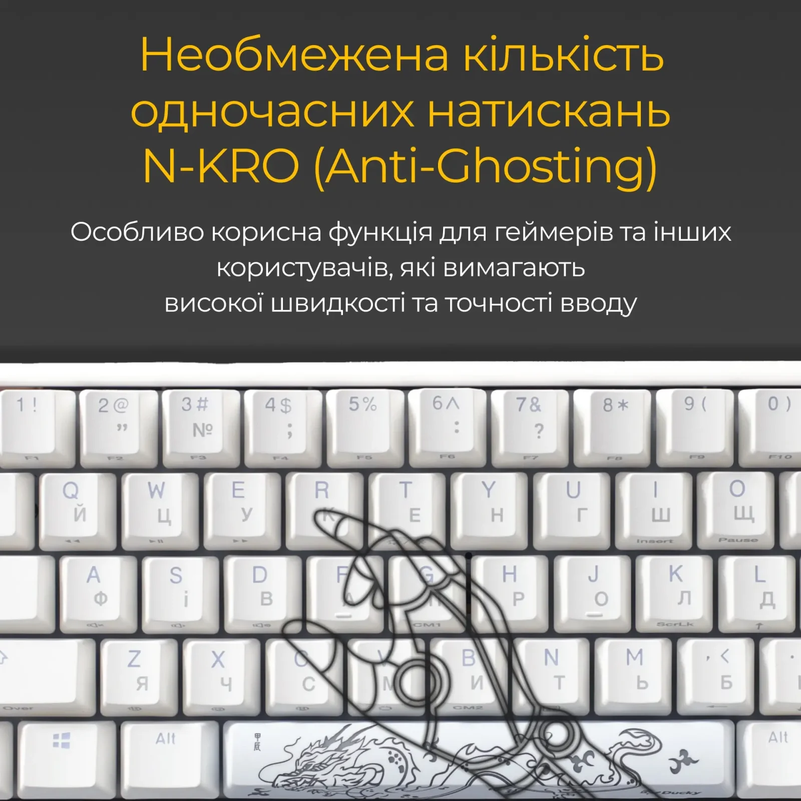Клавиатура Ducky One 3 SF Cherry MX Red RGB UA USB White (DKON2167ST-RUAPXPWWWSC1) UA