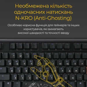 Клавиатура Ducky One 3 TKL Cherry MX Blue RGB UA USB Black (DKON2187ST-CUAPXCLAWSC1) UA