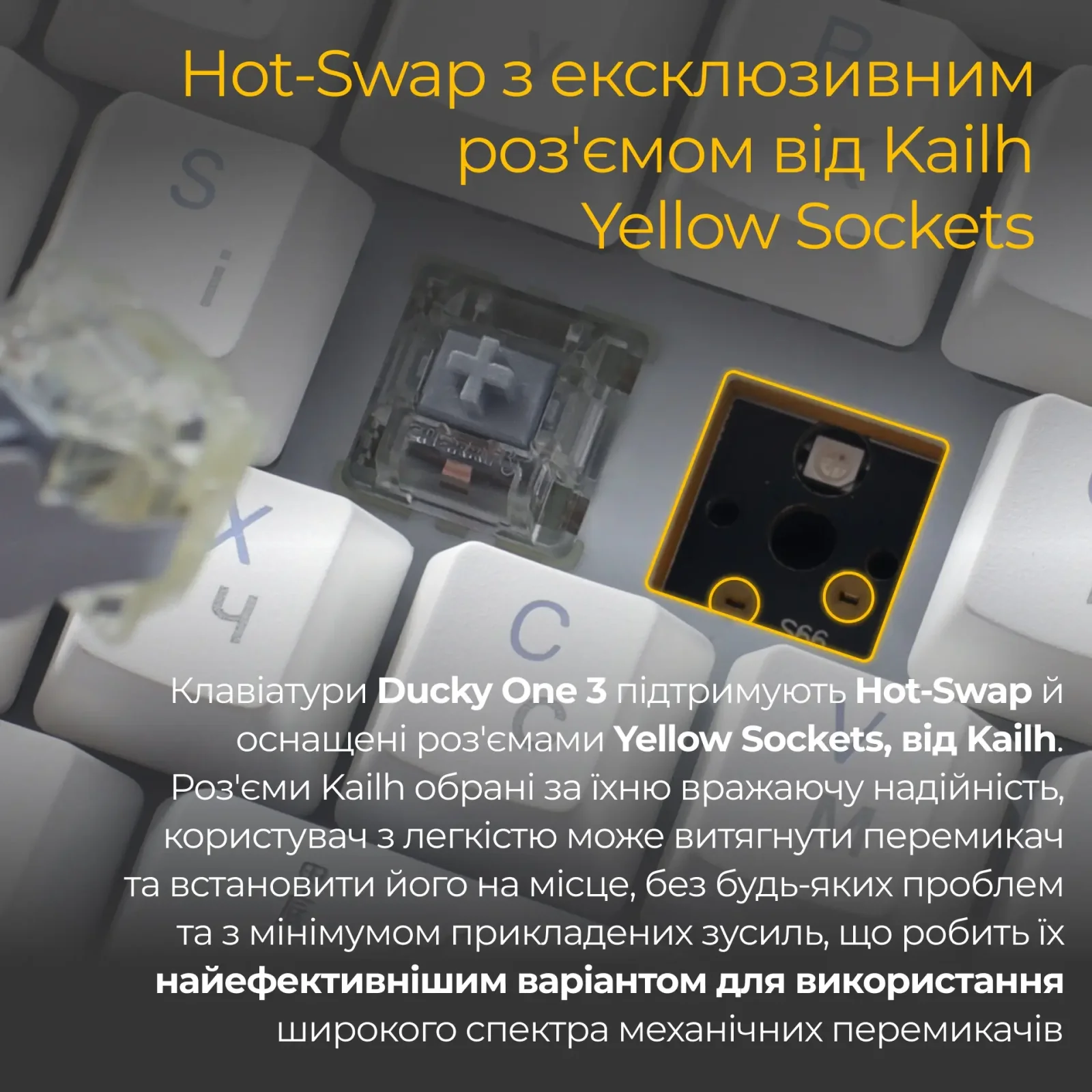 Клавиатура Ducky One 3 TKL Cherry MX Speed Silver RGB UA USB White (DKON2187ST-PUAPXPWWWSC1) UA