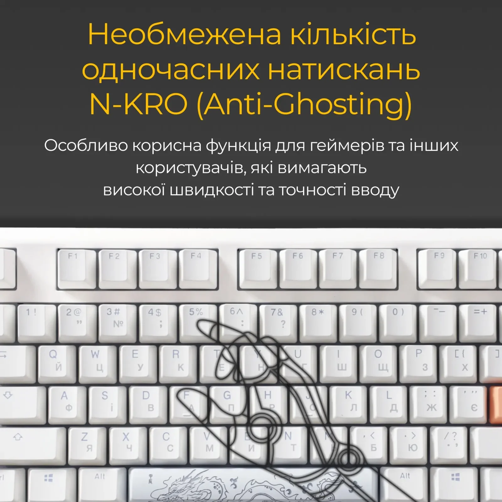 Клавиатура Ducky One 3 TKL Cherry MX Speed Silver RGB UA USB White (DKON2187ST-PUAPXPWWWSC1) UA