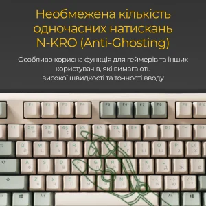 Клавиатура Ducky One 3 TKL Cherry MX Red UA USB Matcha Cream (DKON2187-RUAPXМAEGGC1) UA