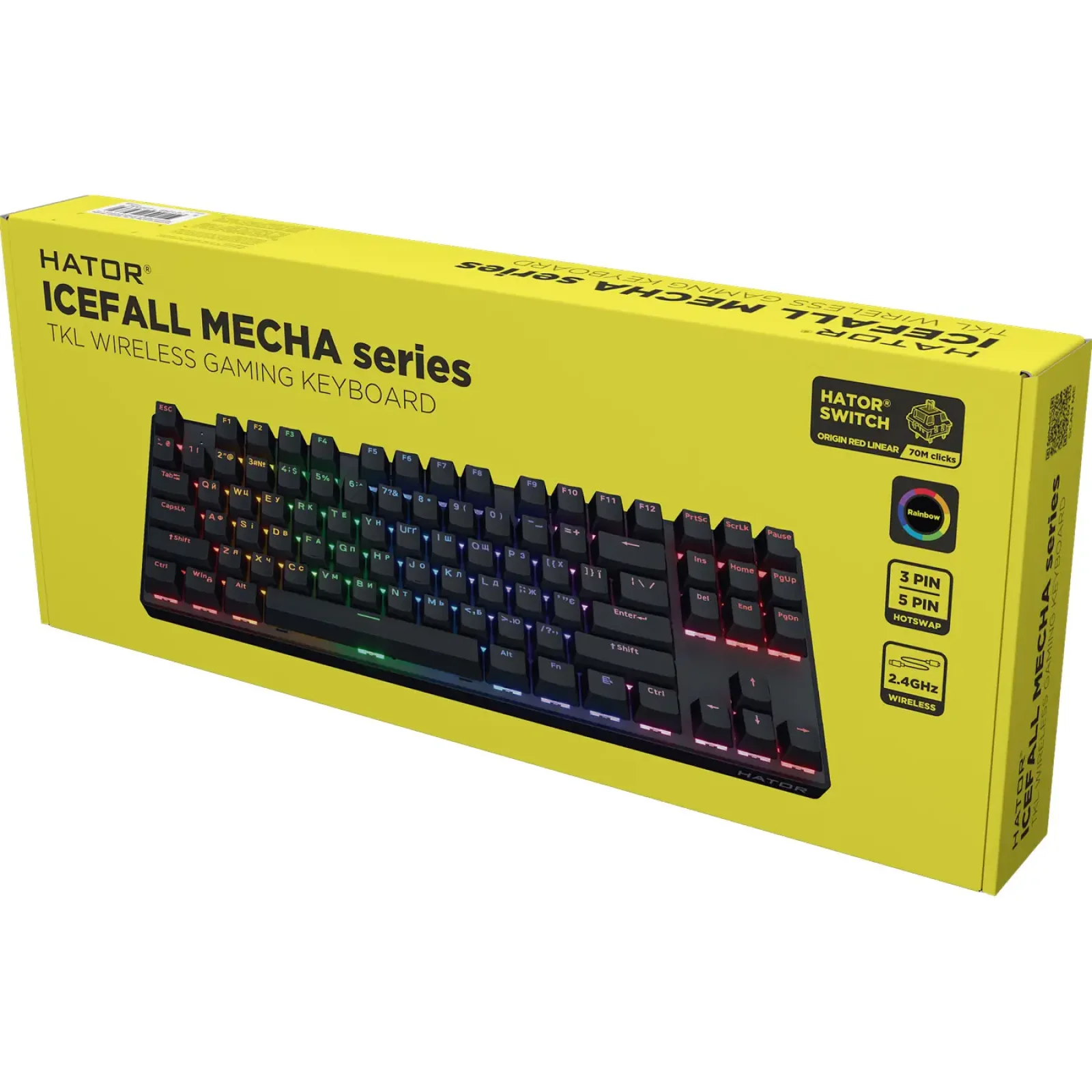 Клавіатура Hator Icefall Mecha TKL Wireless Rainbow Black (HTK287UA) UA