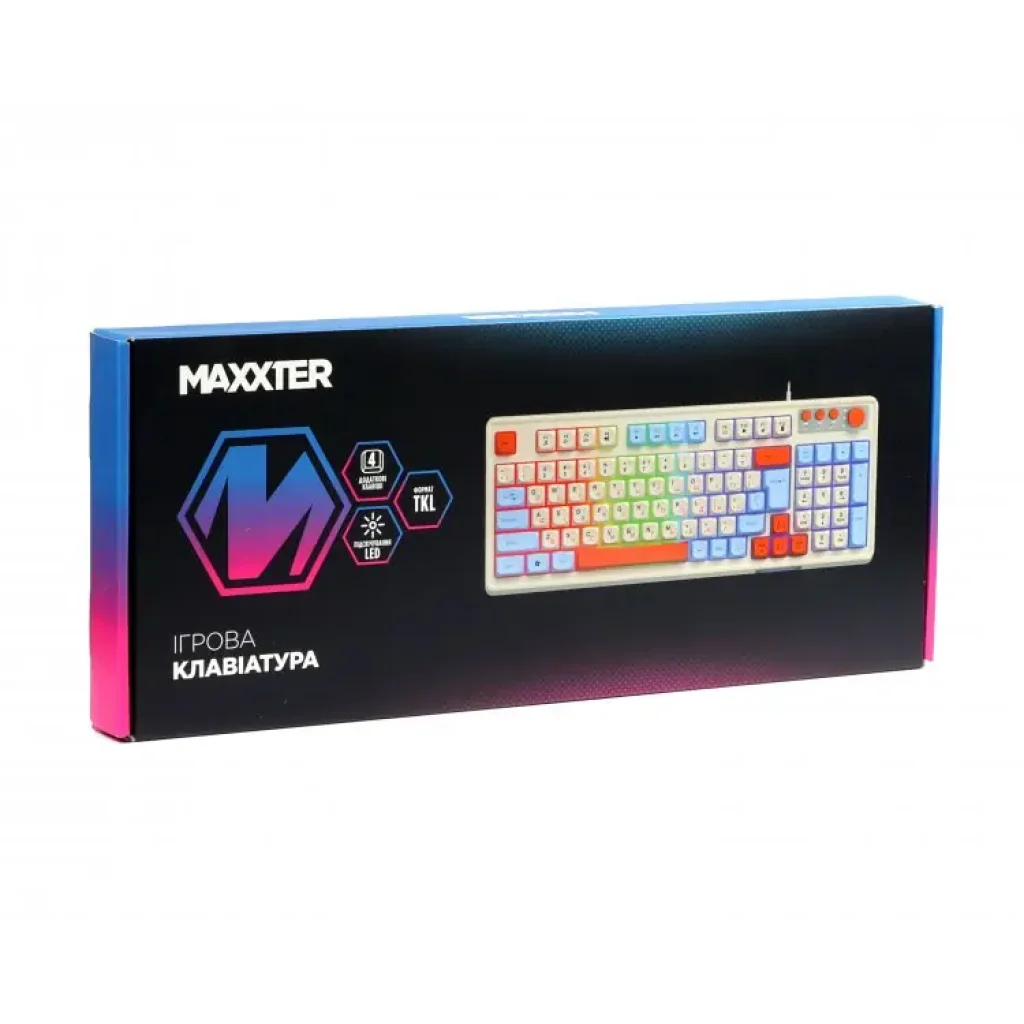 Клавиатура Maxxter KBG-3C01-UA White UA