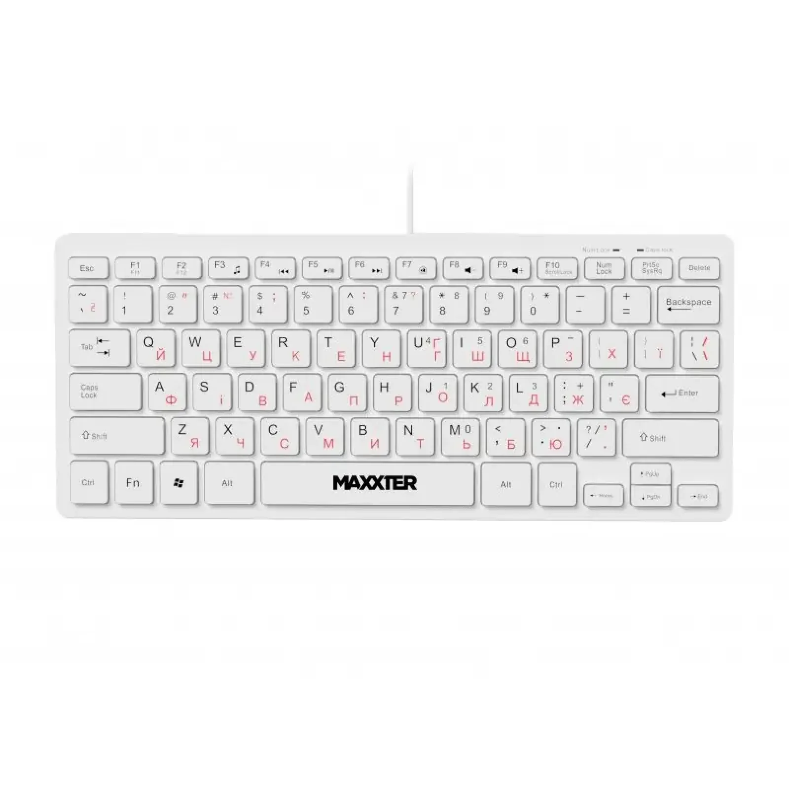 Клавiатура Maxxter KBM-C01W-UA White UA