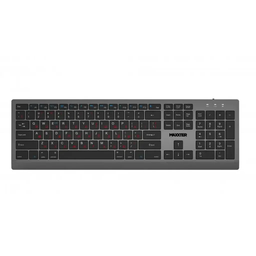 Клавiатура Maxxter KBW-01G-UA Gray-Black UA