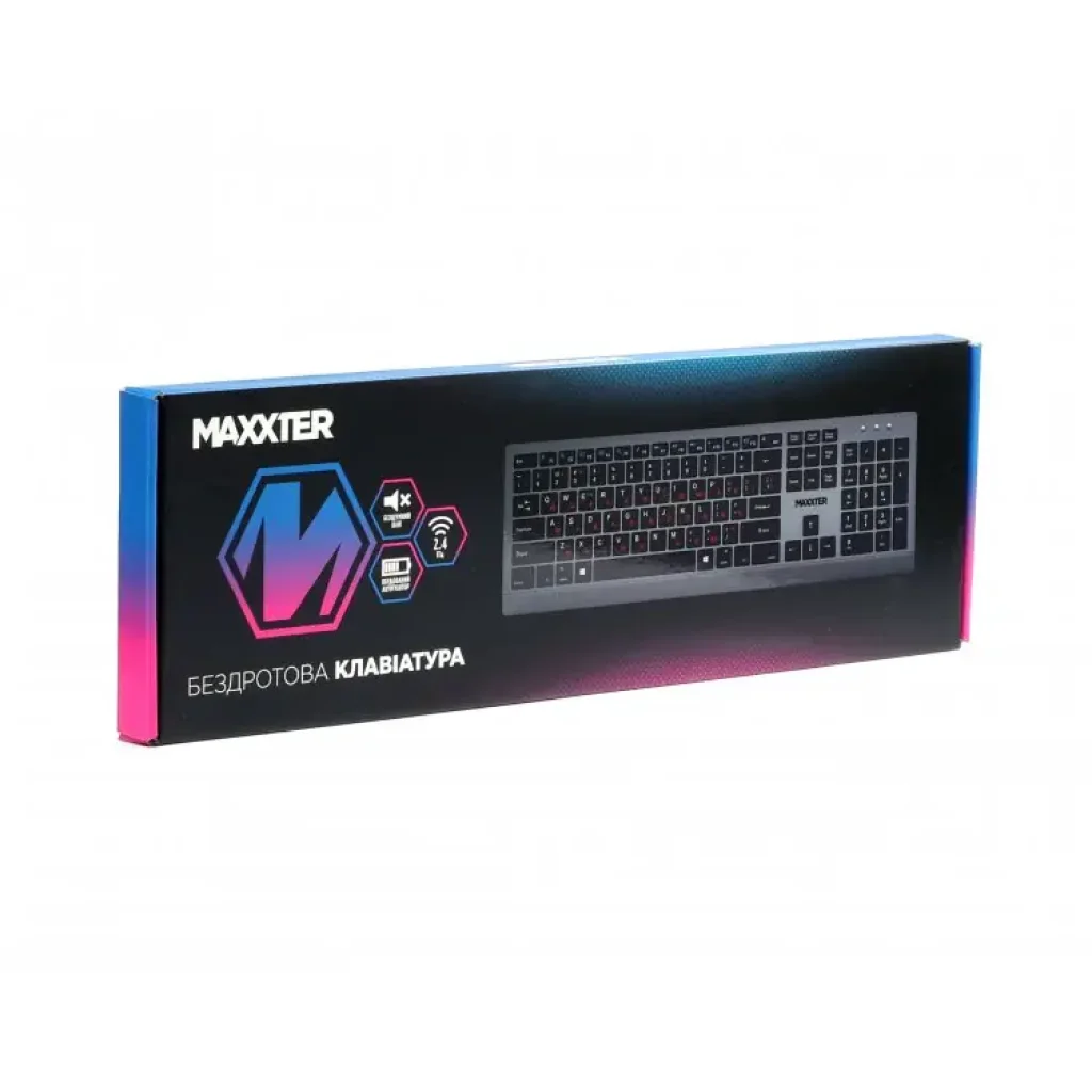 Клавiатура Maxxter KBW-01G-UA Gray-Black UA